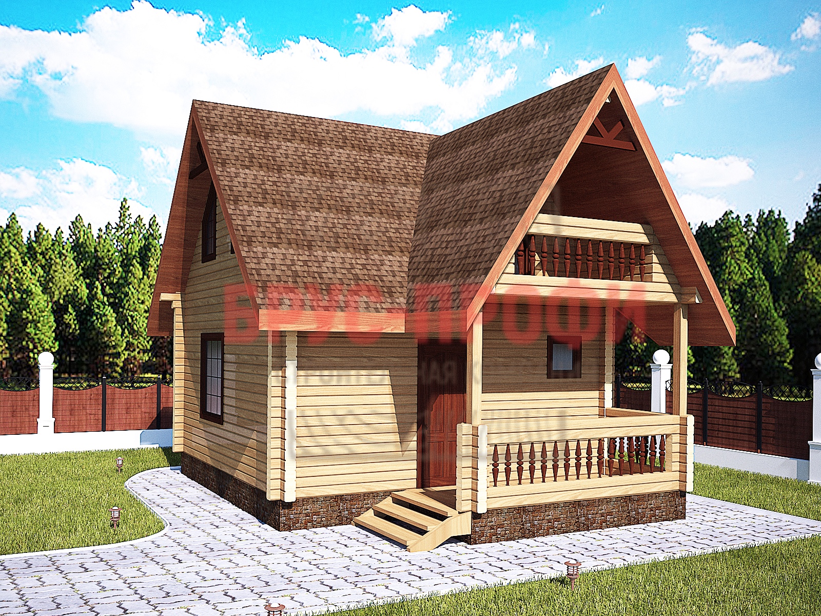 Проект №72 дома из бруса 6х6 - заказать, купить брусовой дом от компании Брусовик44